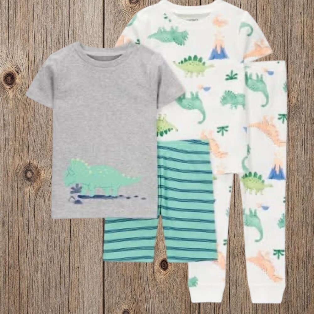 Carter's Just One You Toddler Boy Dinosaur PJ 4- Piece Set Size 18 Month